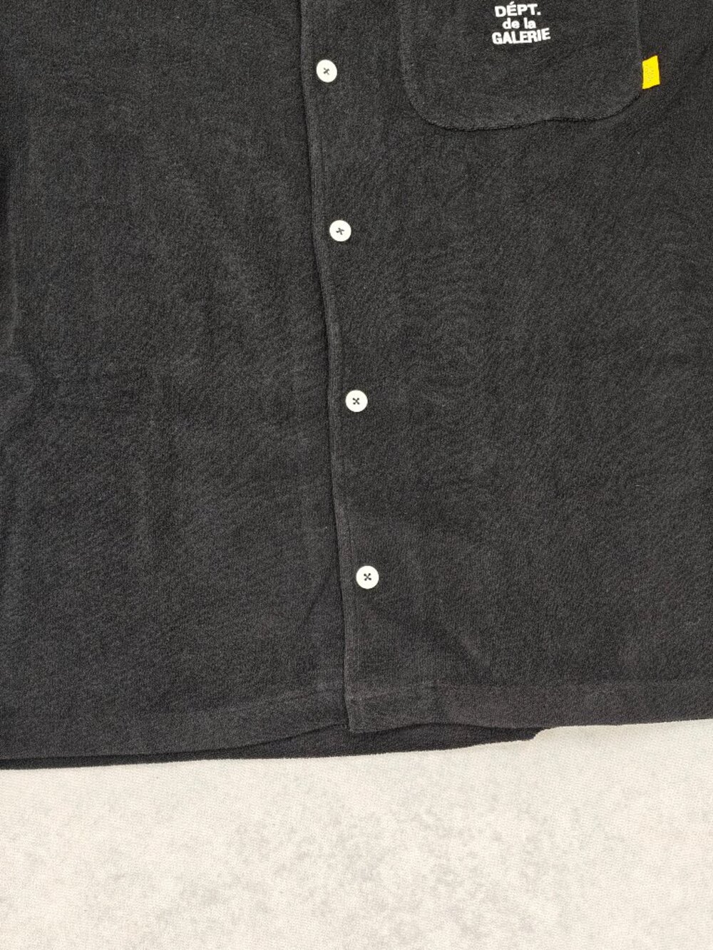 Black Gallery Dept Terry Cloth Camp Collar Shirt, Size L - Picture 2 of 7
